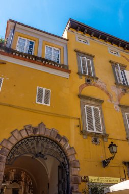 Lucca, İtalya, 18 Nisan 2022: Giacomo Puccini 'nin Doğum Evi, ünlü İtalyan müzisyen