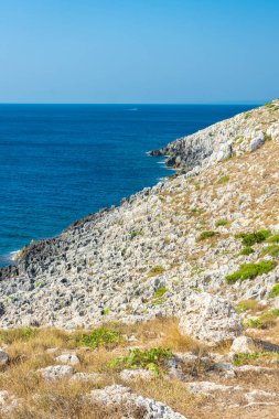Punta Palascia Deniz Feneri 'nden görüntü, İtalya' nın en doğu noktası.