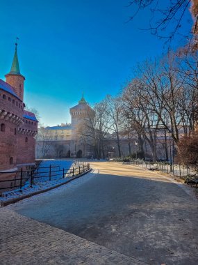 KRAKOW, POLAND, 7 HAZİRAN 2022: Avrupa 'nın en iyi korunmuş Barbikalı