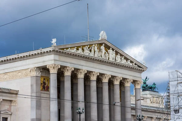 Neoklasicistní Budova Rakouského Národního Parlamentu Vídeň Rakousko — Stock fotografie