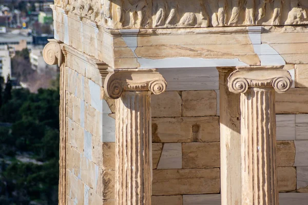 Die Propylaia Das Eingangstor Zur Akropolis Athen Griechenland — Stockfoto