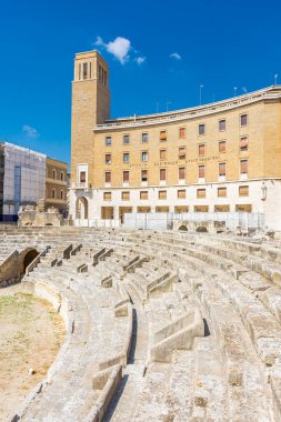 LECCE, ITALY, 19 AĞUSTOS 2021: Roma Tiyatrosu