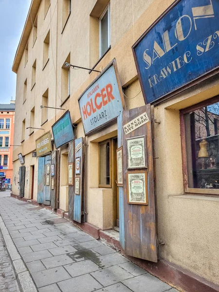 Krakow Polonia Enero 2022 Vista Calle Kazimierz Antiguo Barrio Judío — Foto de Stock