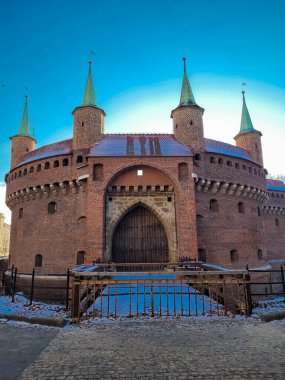 KRAKOW, POLAND, 7 HAZİRAN 2022: Avrupa 'nın en iyi korunmuş Barbikalı