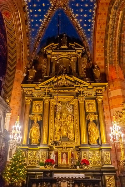 Krakow Polonia Enero 2022 Interior Increíble Basílica Santa María — Foto de Stock