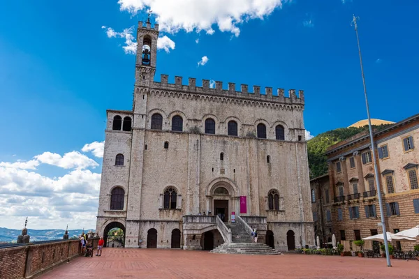 Gubbio Olaszország August 2021 Gubbio Királyi Palotája Történelmi Központban — Stock Fotó