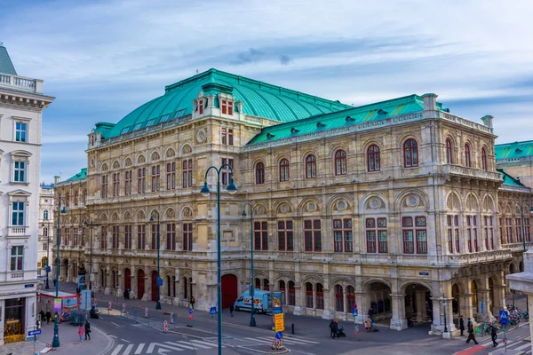 Wien Österreich Februar 2022 Blick Auf Das Opernhaus — Stockfoto