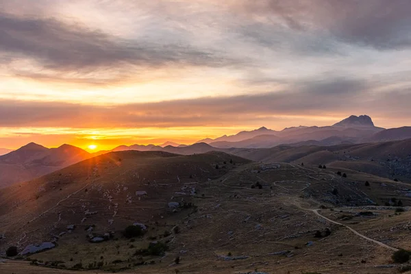 Stunning Sunset Gran Sasso National Park Abruzzo Italy — Stock Photo, Image