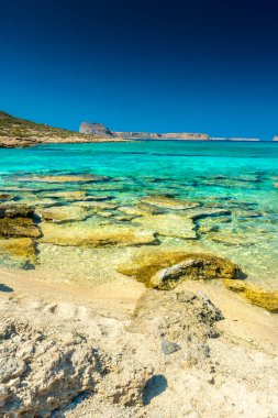 Balos Gölü, Girit, Yunanistan 'da inanılmaz berrak su