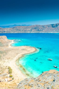 Balos Gölü, Girit, Yunanistan 'ın berrak suları