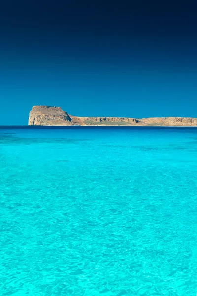 Increíble Agua Cristalina Vista Isla Gramvousa Laguna Balos Creta Grecia — Foto de Stock
