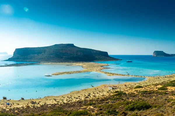 Incroyable Eau Cristalline Dans Lagune Balos Crète Grèce — Photo