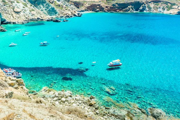 Incroyable Eau Cristalline Agali Beach Folegandros Grèce — Photo