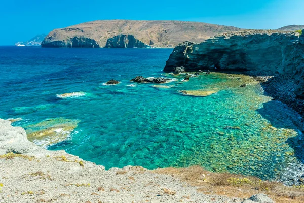 Удивительно Чистая Вода Скал Папафрагас Остров Милос Греция — стоковое фото