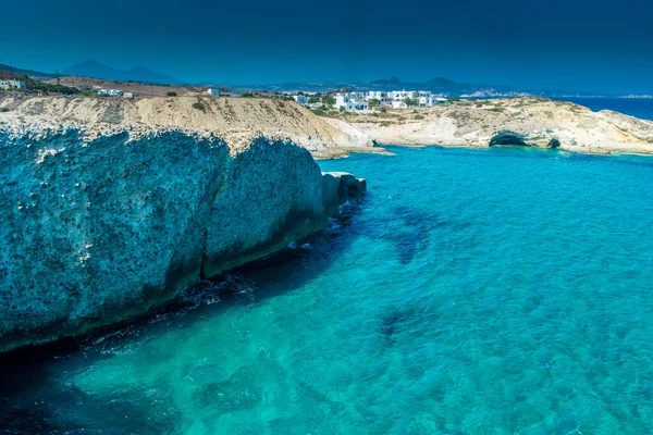 Csodálatos Kristálytiszta Víz Sziklák Papafragas Milos Island Görögország — Stock Fotó