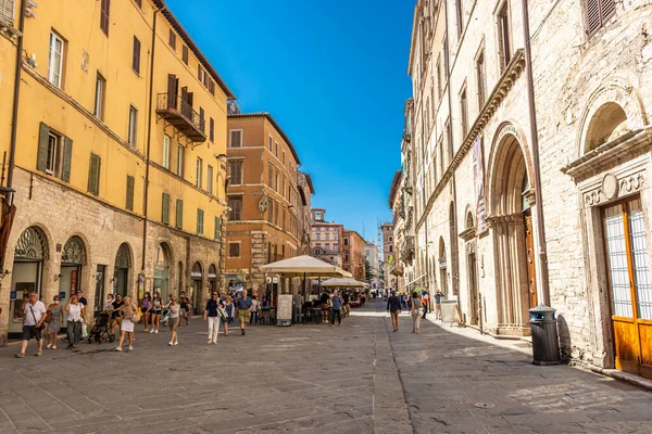 Perugia Olaszország August 2021 Utca Középkori Történelmi Központban — Stock Fotó