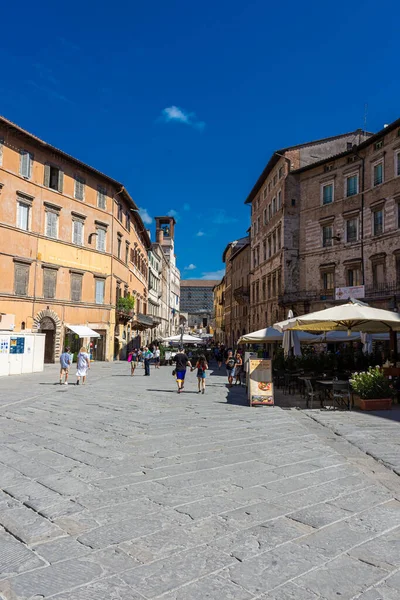 Perugia Italia Agosto 2021 Calle Centro Histórico Medieval — Foto de Stock