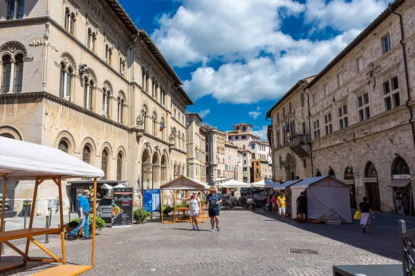 Perugia Olaszország August 2021 Utca Középkori Történelmi Központban — Stock Fotó