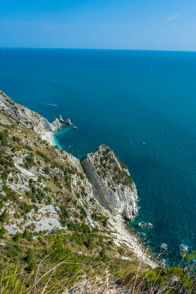 Amazing Due Sorelle Beach Twee Zusters Conero Mount Marche Italië — Stockfoto