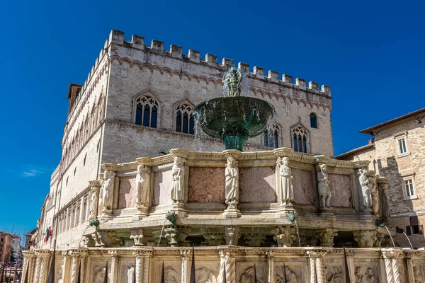 Palazzo Dei Priori Peurgia Main Square ウンブリア イタリア — ストック写真