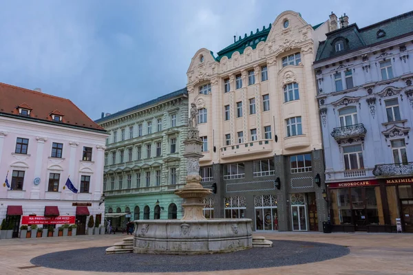 Bratislava Eslovaquia Febrero 2022 Plaza Principal Del Centro Histórico —  Fotos de Stock