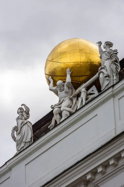 Statue Atlas Carrying World Roof Hofburg Palace Vienna Austria — 스톡 사진