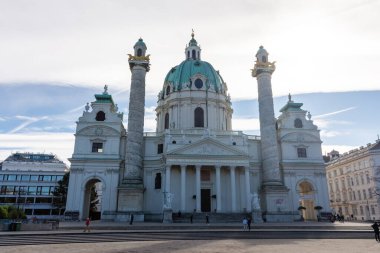 Vienna, AUSTRIA, 19 Şubat 2022: Karlskirke Kilisesi