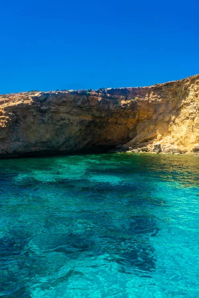 Beautiful Water Crystal Lagoon Comino Island Malta — Photo