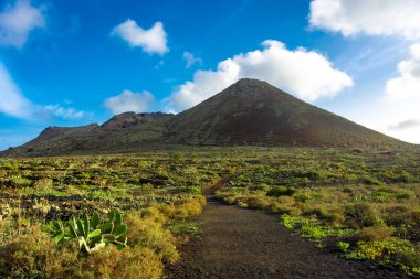 The Monte Corona Volcano in Lanzarote, Canary Islands, Spain
