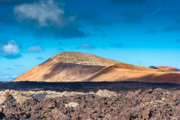 Lava Path Caldera Blanca Volcano Lanzarote Canary Islands Spain —  Fotos de Stock
