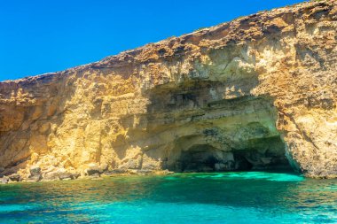 The beautiful water of the Crystal Lagoon of Comino Island, Malta