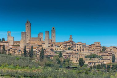Beautiful cityscape with the medieval towers of San Gimignano town in Tuscany, Italy
