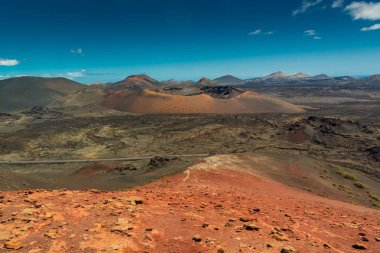 Volkanik manzara Timanfaya Ulusal Parkı, Lanzarote, Kanarya Adaları, İspanya