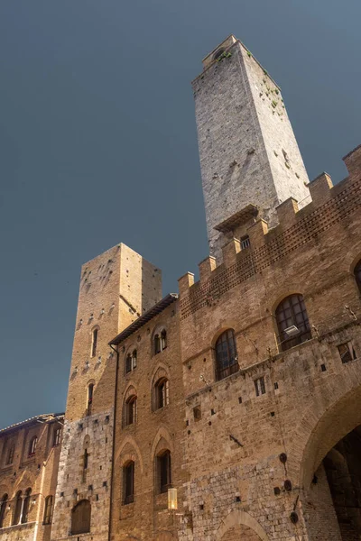 Ancient Medieval Tower Town Center San Gimignano Tuscany Italy — Stock Photo, Image