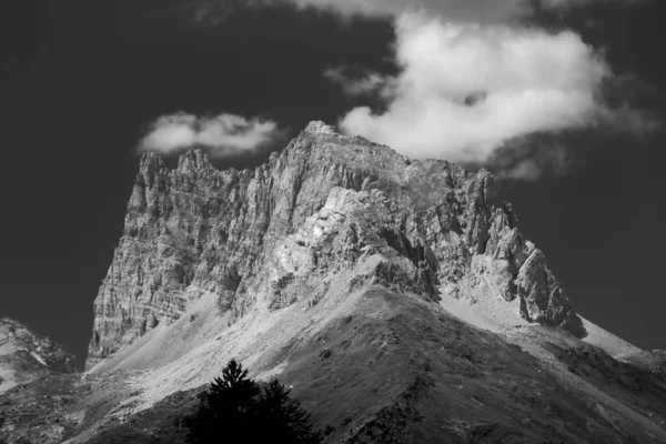 Bella Vista Sul Monte Thabor Nelle Alpi Francia Bianco Nero — Foto Stock