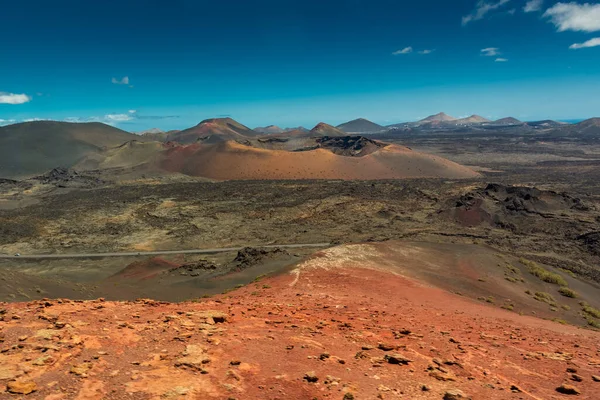 Paisaje Volcánico Del Parque Nacional Timanfaya Lanzarote Islas Canarias España — Foto de Stock
