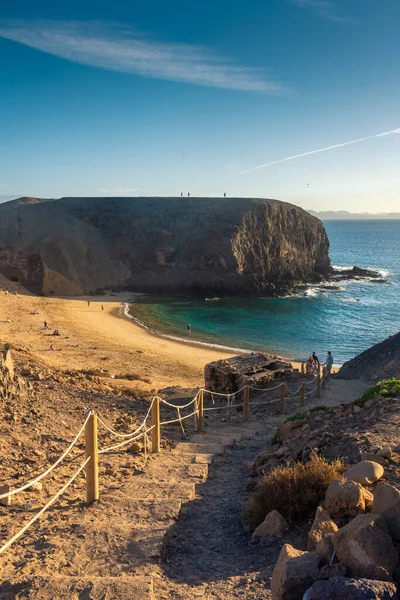 Strand Van Papagayo Lanzarote Spanje Maart 2022 Zicht Het Beroemde — Stockfoto
