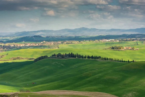 Groene Weiden Van Het Platteland Van Kreta Senesi Italië — Stockfoto