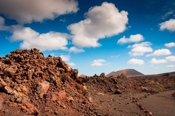Wild Volcanic Landscape Los Volcanes Natural Park Lanzarote Canary Islands — Stockfoto