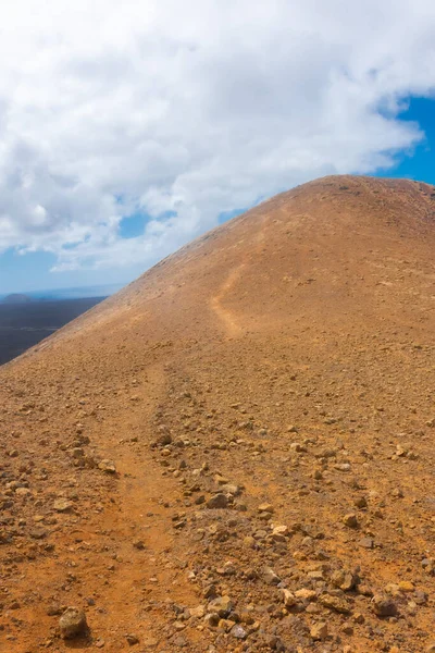 Cesta Vrchol Sopky Caldera Blanca Lanzarote Španělsko — Stock fotografie