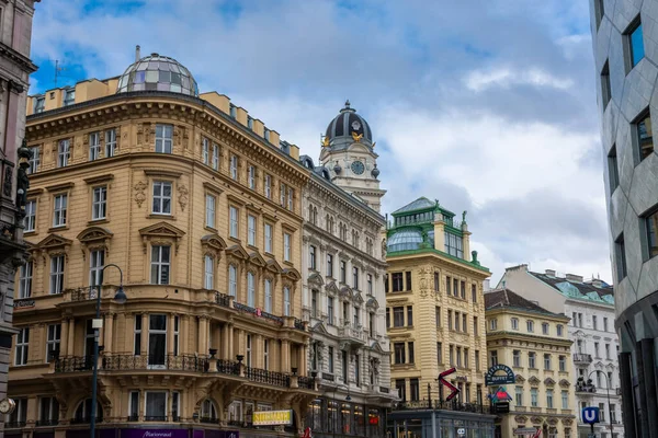 Vídeň Rakousko February 2022 Hlavní Pěší Ulice Centra Vídně — Stock fotografie