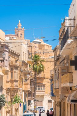 Gozo, Malta, 22 Mayıs 2022: Victoria şehir merkezinin sokak manzarası