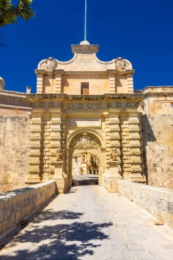 Tarihi Medine şehir merkezinin kapısı, Mdina, Malta