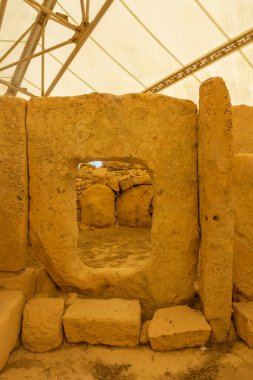 Megalithic ancient temple at the Hagar Qim Complex in Qrendi Malta