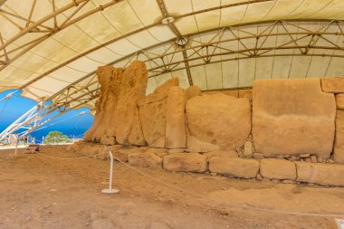 Megalithic ancient temple at the Hagar Qim Complex in Qrendi Malta