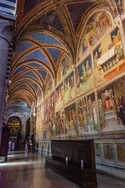 San Gimignano Aprile 2022 Bellissimi Affreschi Nella Cattedrale Medievale — Foto Stock