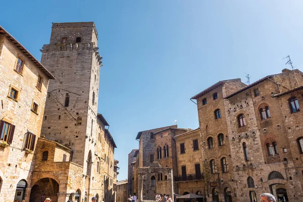 San Gimignano Olaszország 2022 Április Tornyok Történelmi Központban — Stock Fotó
