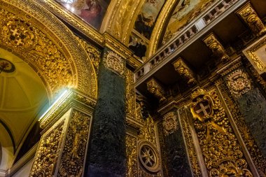 Valletta, Malta, 22 May 2022: Golden interior of St John's Co-Cathedral