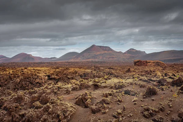 Wild Volcanic Landscape Los Volcanes Natural Park Lanzarote Canary Islands — Stock Fotó