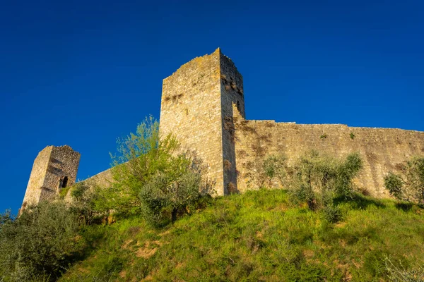 Средневековые Стены Укрепленного Города Монтериджиони Тоскане Италия — стоковое фото